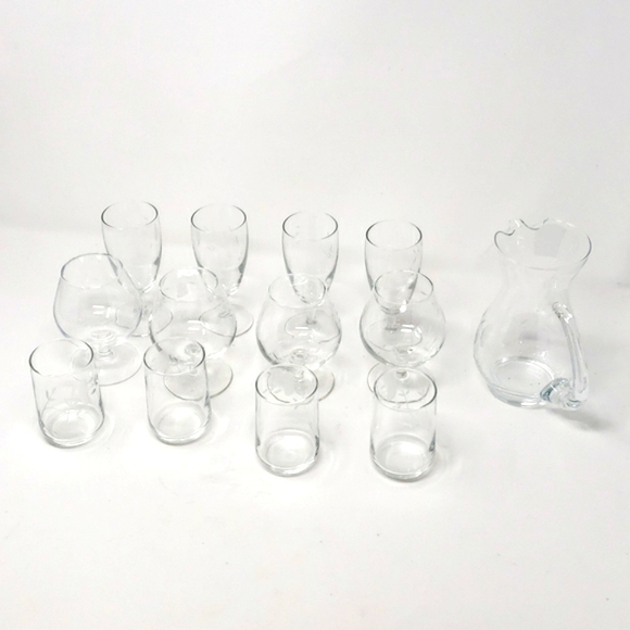 13PC Vintage Crystal Drinkware Set